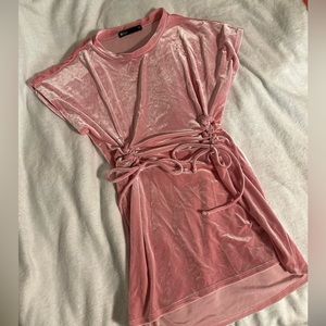 DOLLSKILL Pink Velvet TShirt Dress
